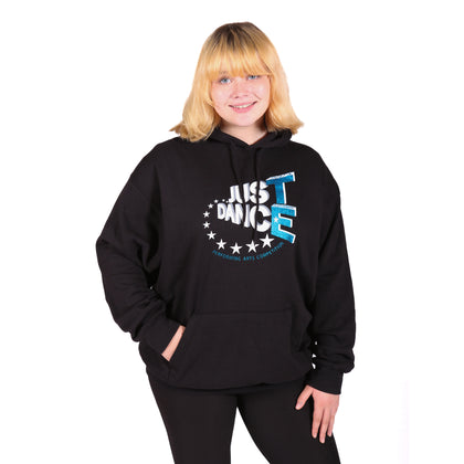 TE Just Dance Black Hoodie with Blue Sparkles - TECOMPS