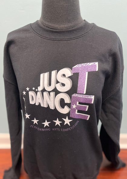 TE Just Dance Sweatshirt Black with Purple Sparkles - TECOMPS