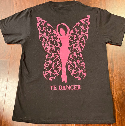 TE Black & Pink Butterfly Dancer Tee w/ Pink - TECOMPS