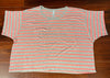 Gray and Orange Striped Crop Top with Rhinestones