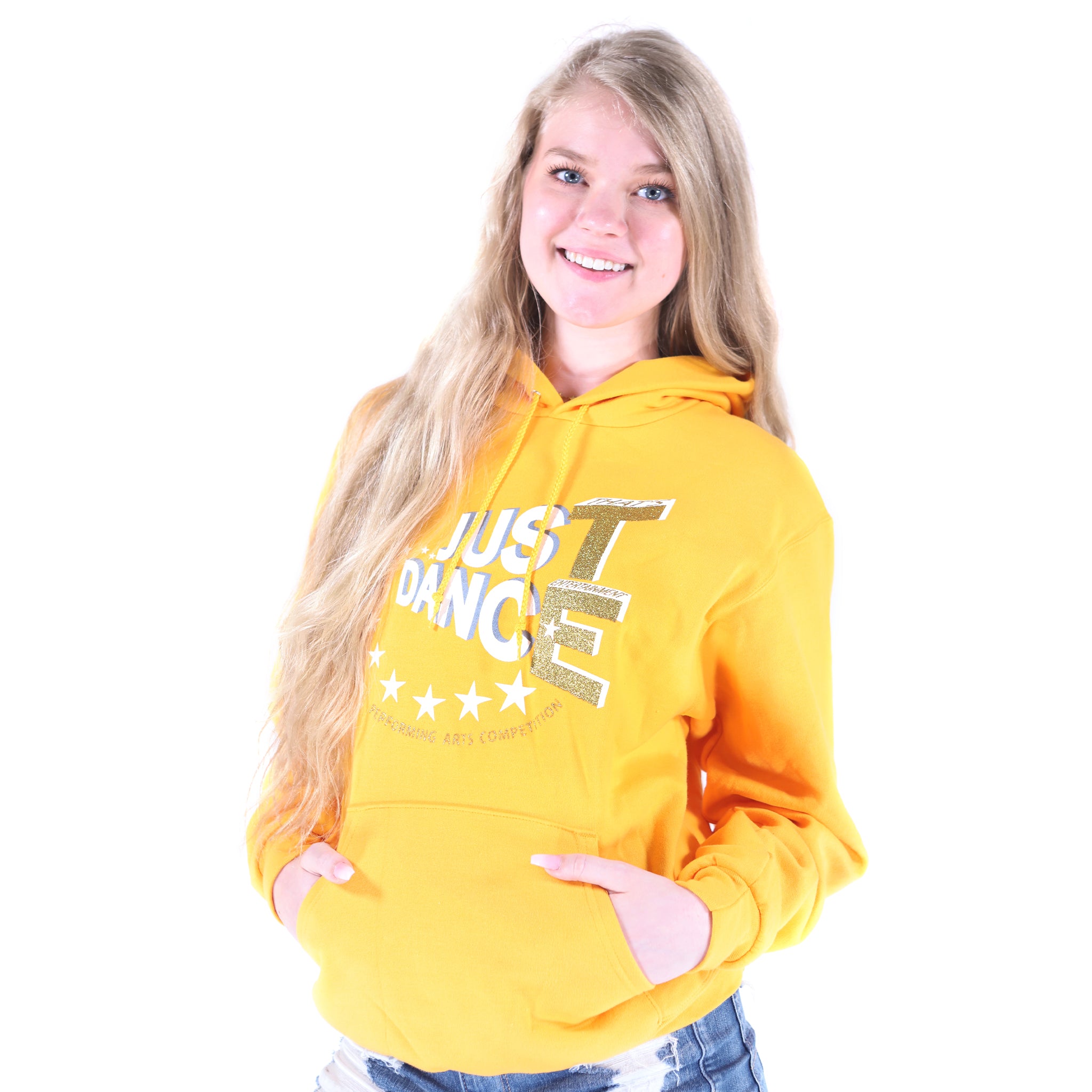 TE Just Dance Hoodie Gold with Gold Sparkles