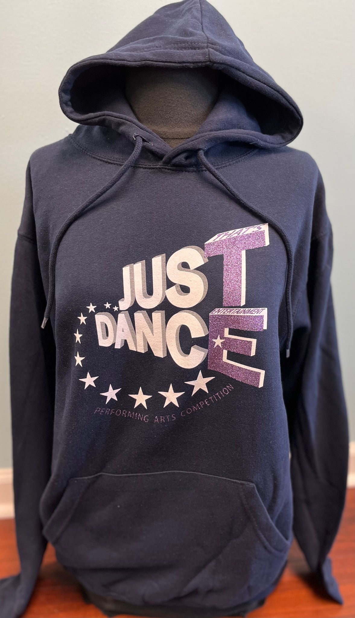 TE Just Dance Hoodie Navy with Purple Sparkles