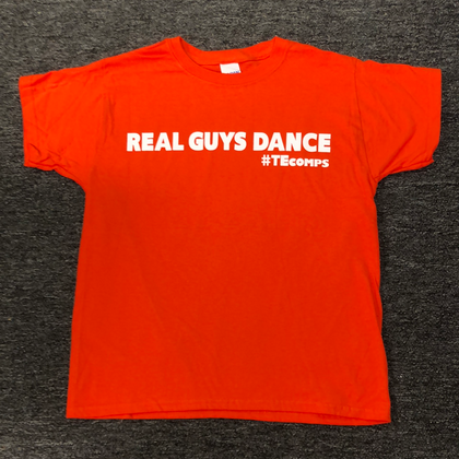 Real Guys Dance Orange w/ White T-Shirt - TECOMPS