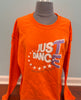 TE Just Dance Sweatshirt Neon Orange with Purple Sparkles
