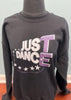 TE Just Dance Sweatshirt Black with Purple Sparkles