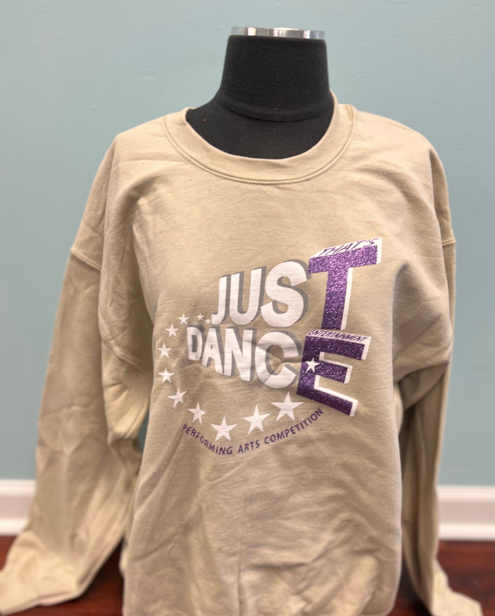 TE Just Dance Sweatshirt Beige w/ Purple Sparkles