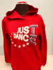 TE Just Dance Hoodie Red with Purple Sparkles