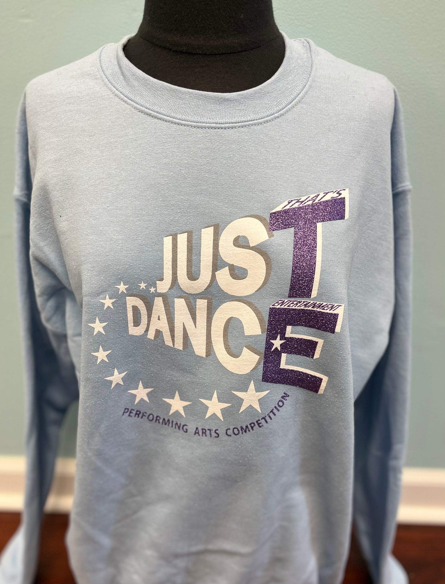 TE Just Dance Lite Blue Sweatshirts with Purple Sparkles