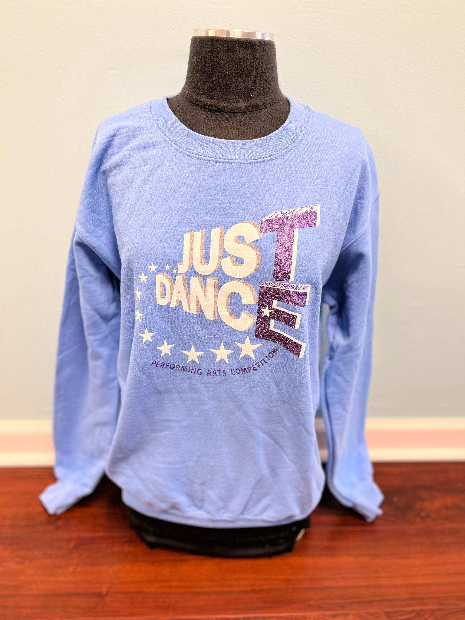 TE Just Dance Baby Blue Sweatshirts with Purple Sparkles