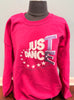 TE Just Dance Neon Pink Sweatshirts with Purple Sparkles